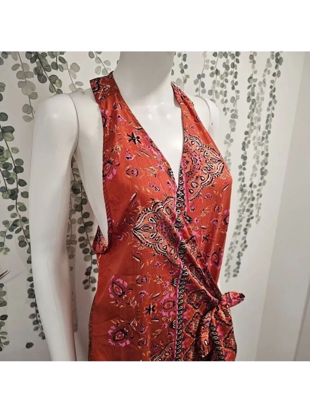 Kendall + Kylie Orange Boho Dress Size M - Picture 5 of 10